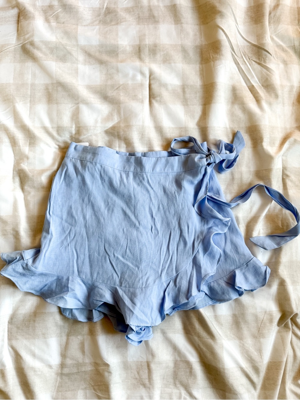 DO+BE Light Blue Ruffle Wrap Women’s Shorts